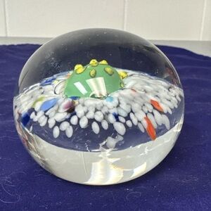 Vintage Art Glass, Colorful Glass Paperweight
